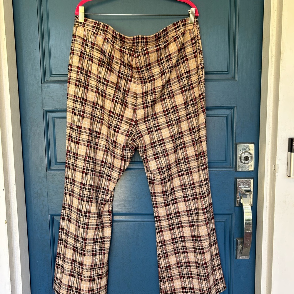 Forever 21 Plaid Chinos in Black, Red, and Tan